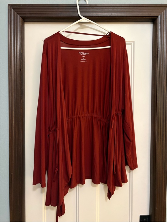 torrid Sweaters - torrid Super Soft Knit Cinch Waist Drape Front Cardigan in Rust sz 3